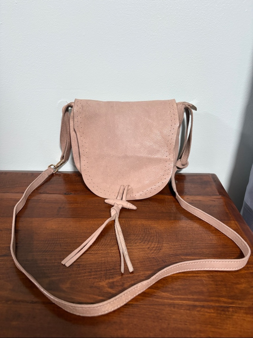 prodotto artigianale vera pelle Women's Beige Italian Leather Crossbody Bag
